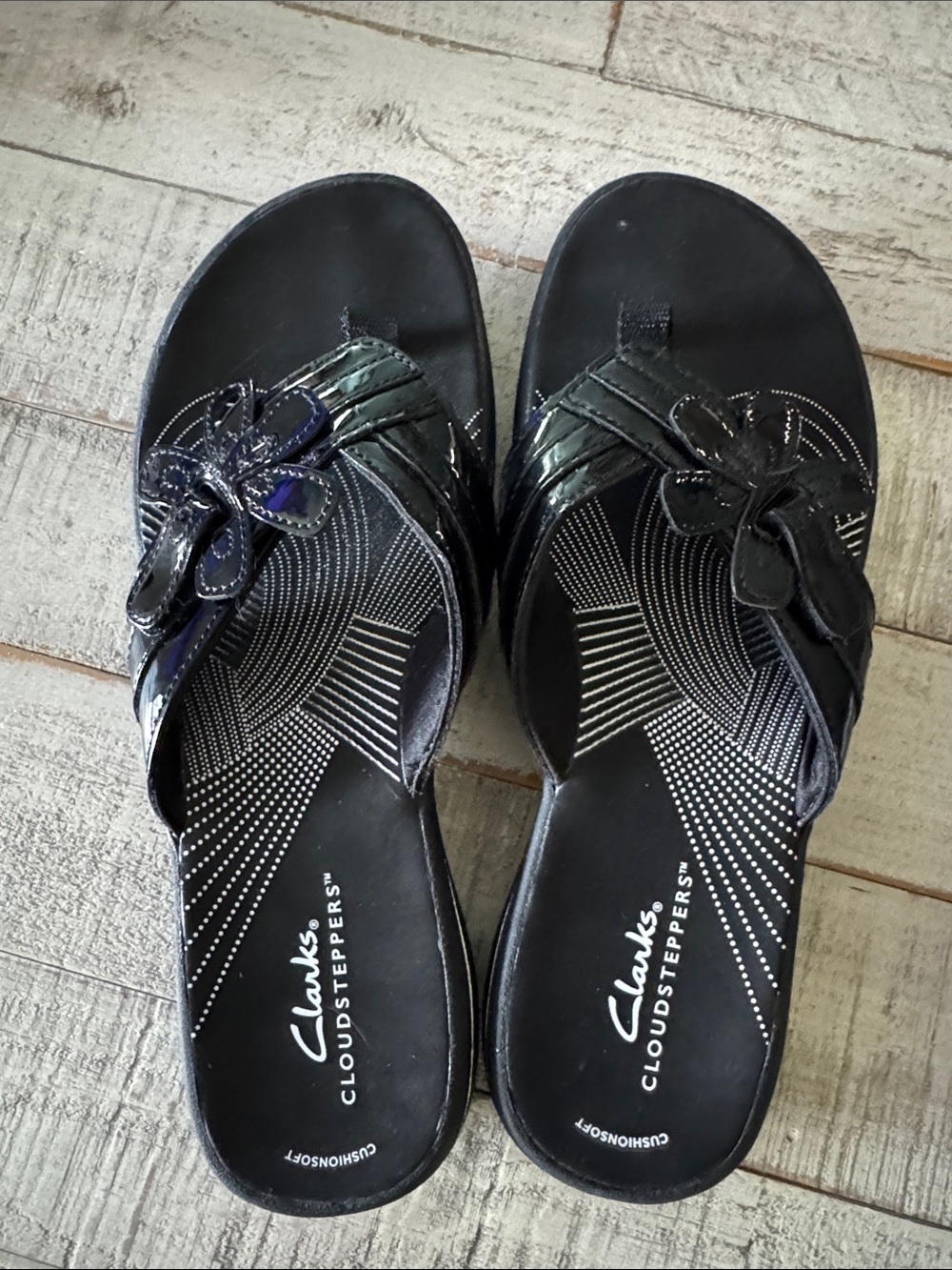 Clarks Cloudsteppers Black Women's Slide Sandals